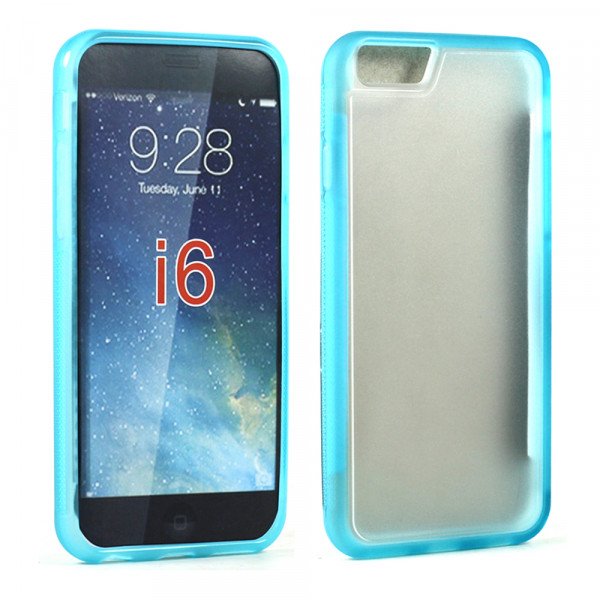 Wholesale Apple iPhone 6 Gummy Hybrid Case (Blue)